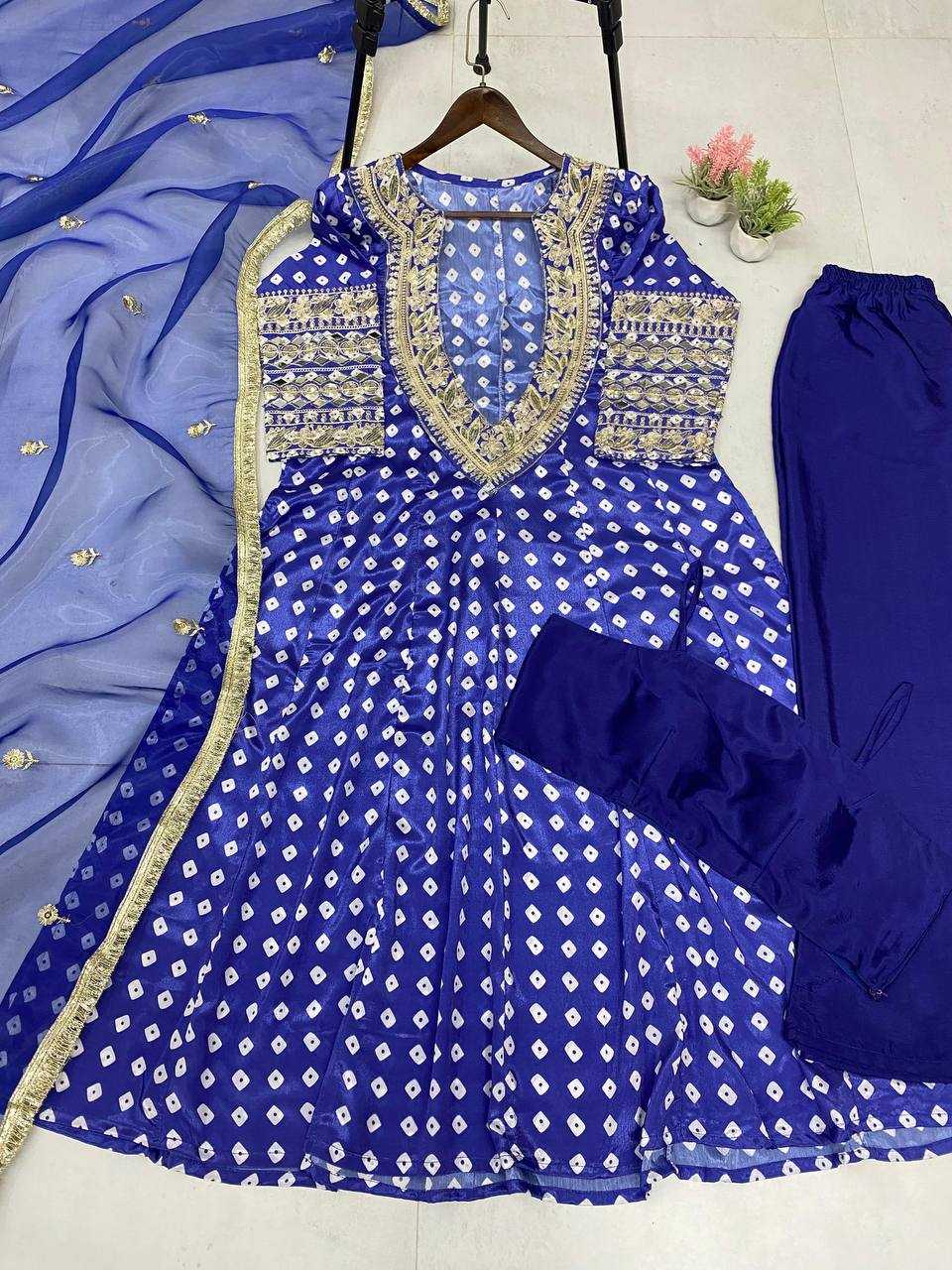 Ynf Chinon RIN141 1957 Suits & Dresses Western Wears Festive Collections Wholesale Indo Western Dresses Printed Dresses Embroidered Dresses Manufacturer