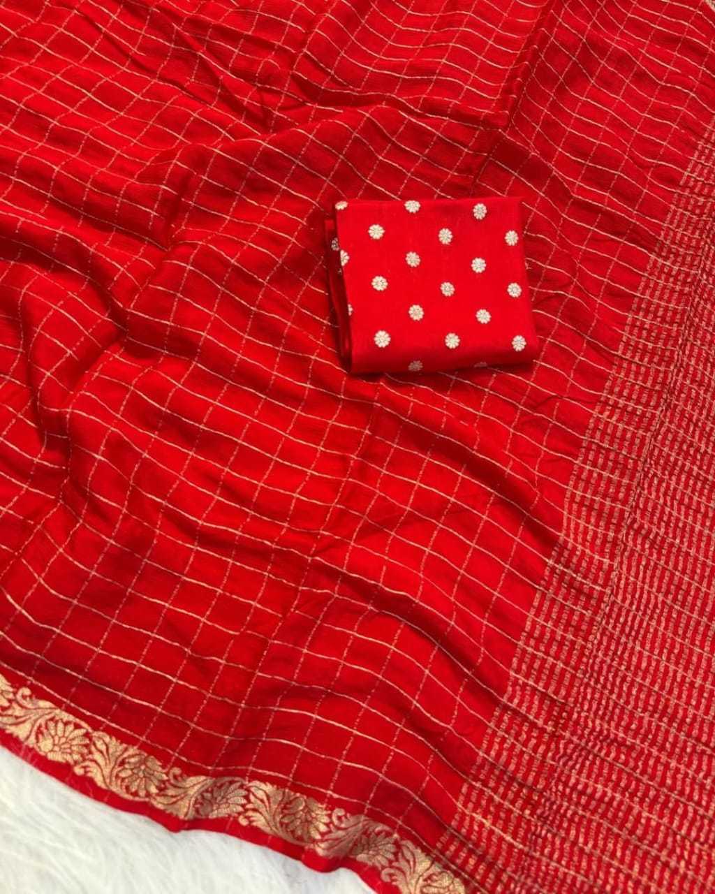 Ynf Chinon RIN178 Chex Chinnon Viscose Sarees Wedding Collections Festive Collections Wholesale Party Wear Sarees Jacquard Saree Viscose Saree Manufacturer