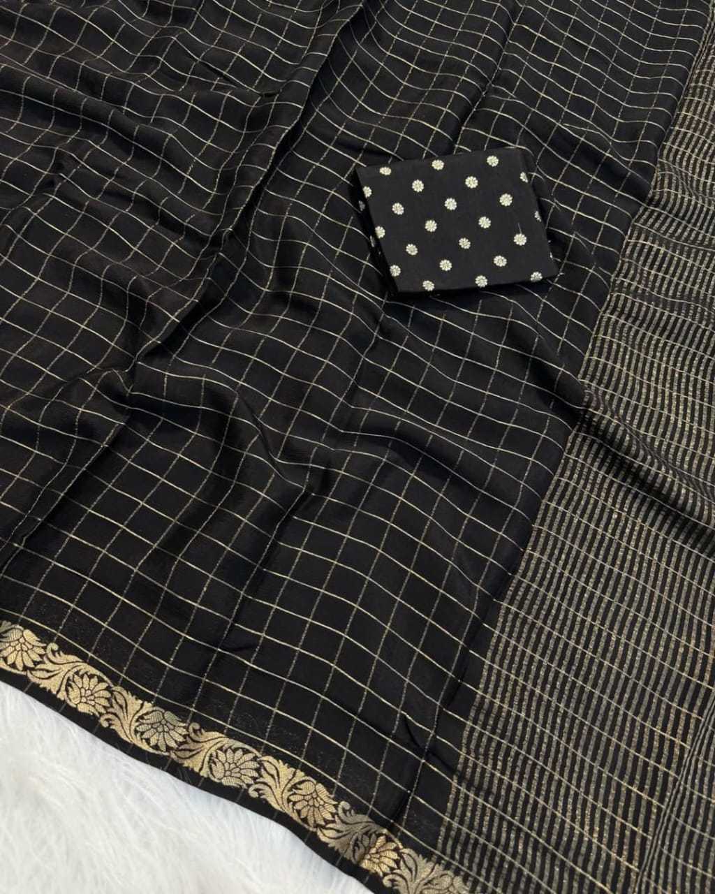 Ynf Chinon RIN178 Chex Chinnon Viscose Sarees Wedding Collections Festive Collections Wholesale Party Wear Sarees Jacquard Saree Viscose Saree Manufacturer