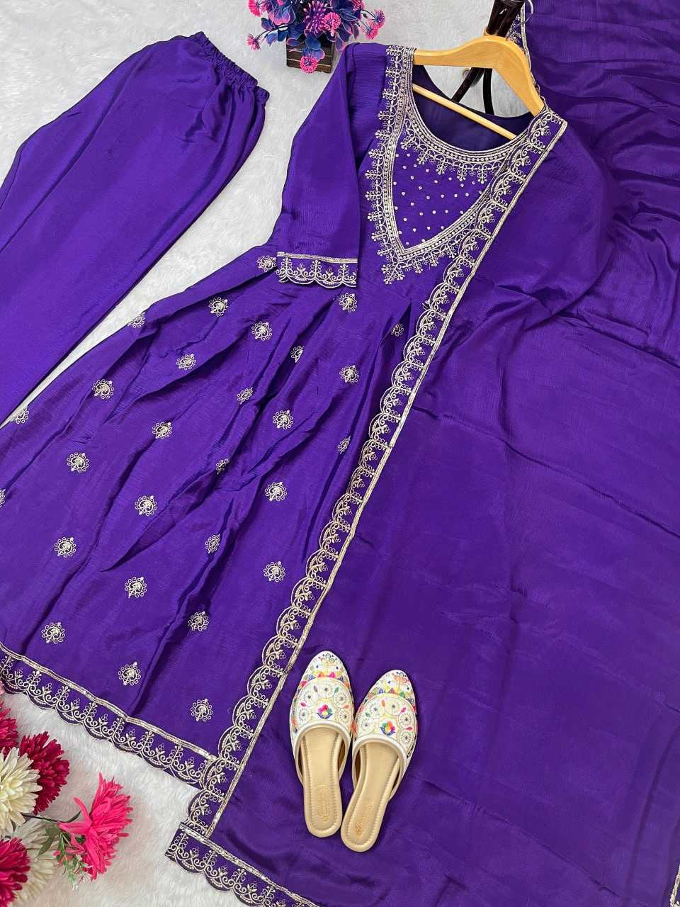 Ynf Chinon RIN212 7058 Suits & Dresses Wholesale Embroidery Suits Anarkali Suits Party wear suits Manufacturer