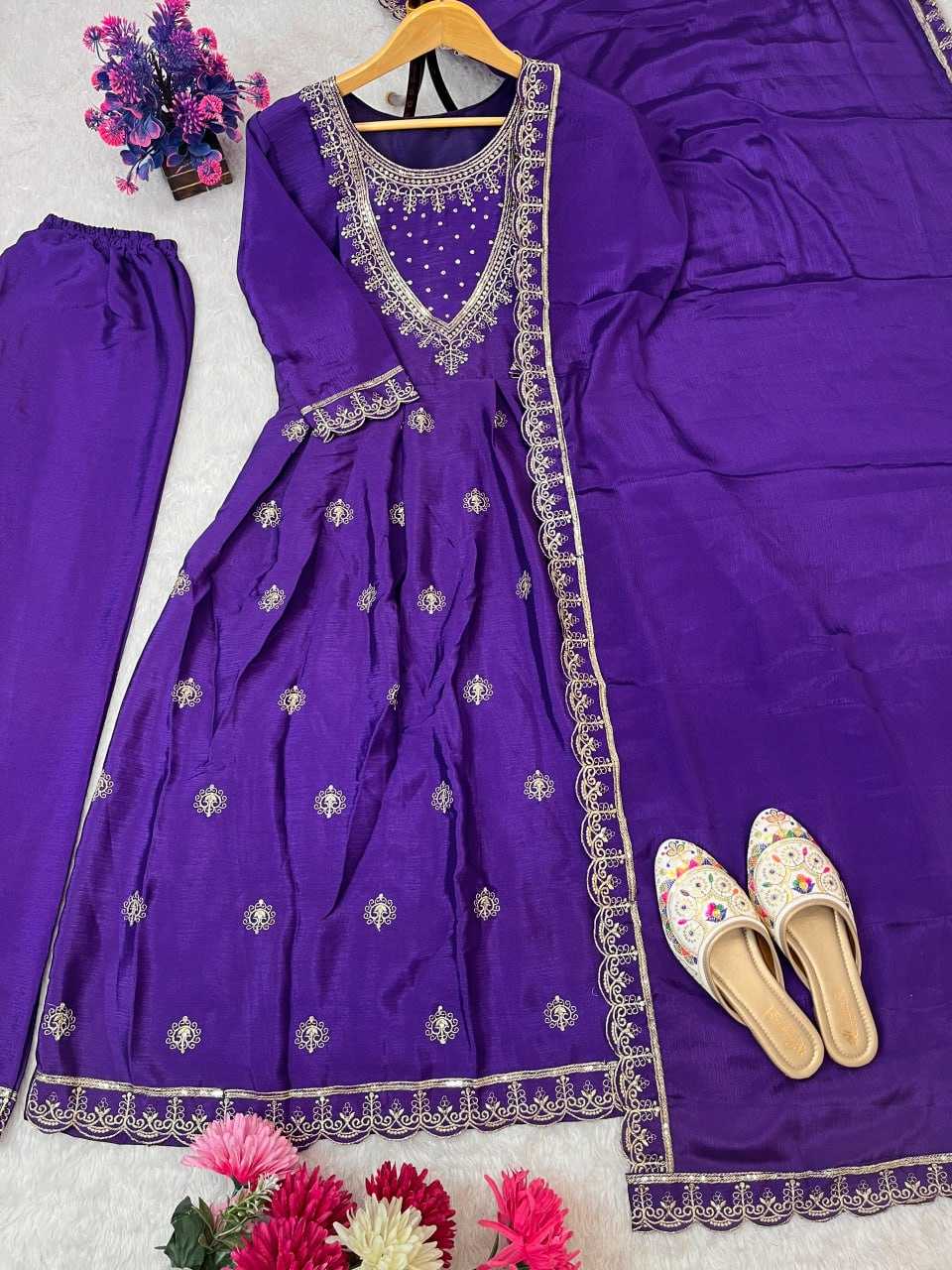 Ynf Chinon RIN212 7058 Suits & Dresses Wholesale Embroidery Suits Anarkali Suits Party wear suits Manufacturer