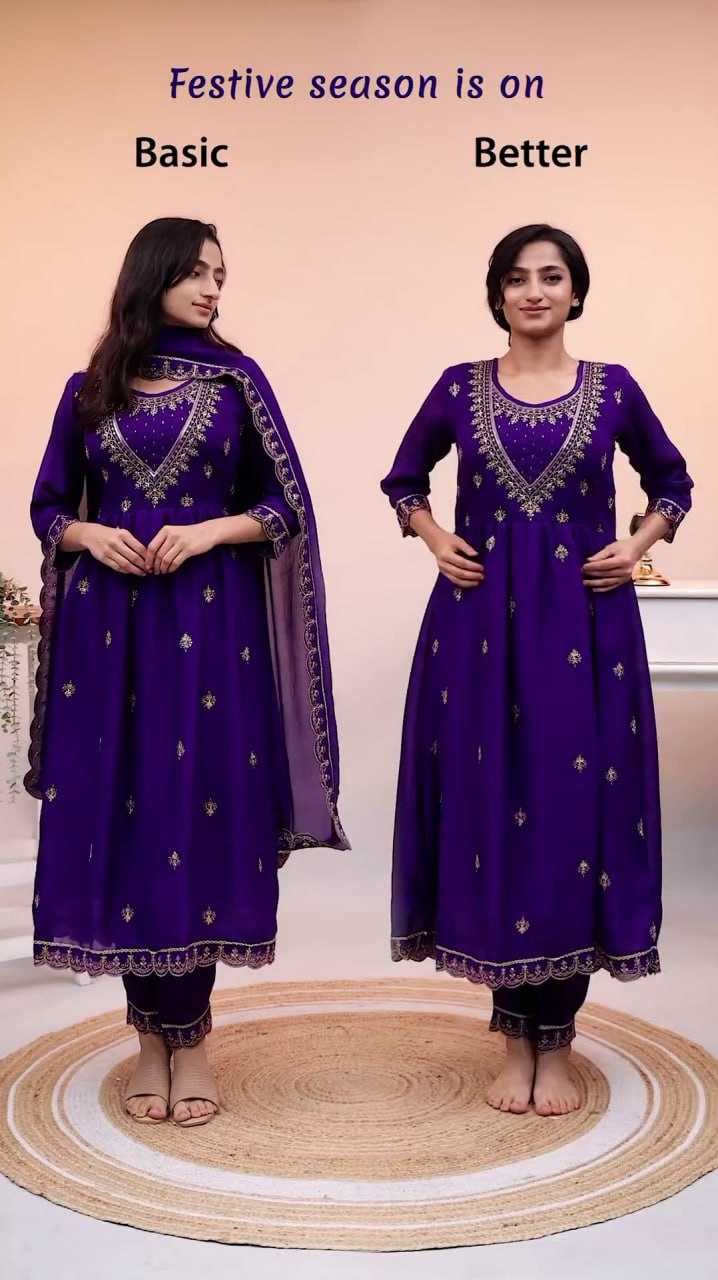 Ynf Chinon RIN212 7058 Suits & Dresses Wholesale Embroidery Suits Anarkali Suits Party wear suits Manufacturer