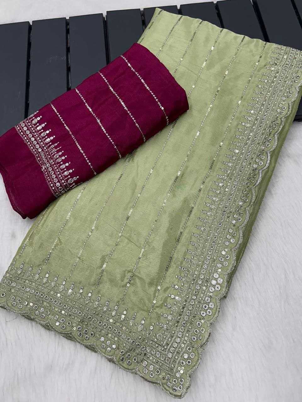 Ynf Chinon RIN216 Maitri Sarees Wholesale Party Wear Sarees Fancy Sarees Embroidered Sarees Manufacturer