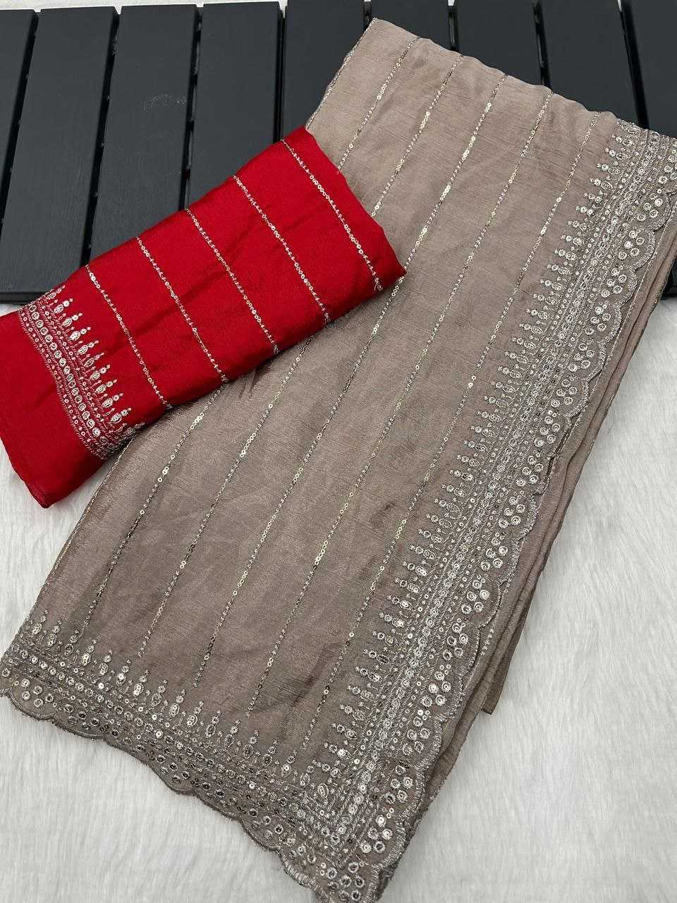 Ynf Chinon RIN216 Maitri Sarees Wholesale Party Wear Sarees Fancy Sarees Embroidered Sarees Manufacturer