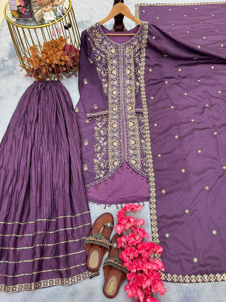 Ynf Chinon Silk KESH141 1095 Suits & Dresses Wholesale Palazzo Suit Wedding Suits Designer Suits Manufacturer