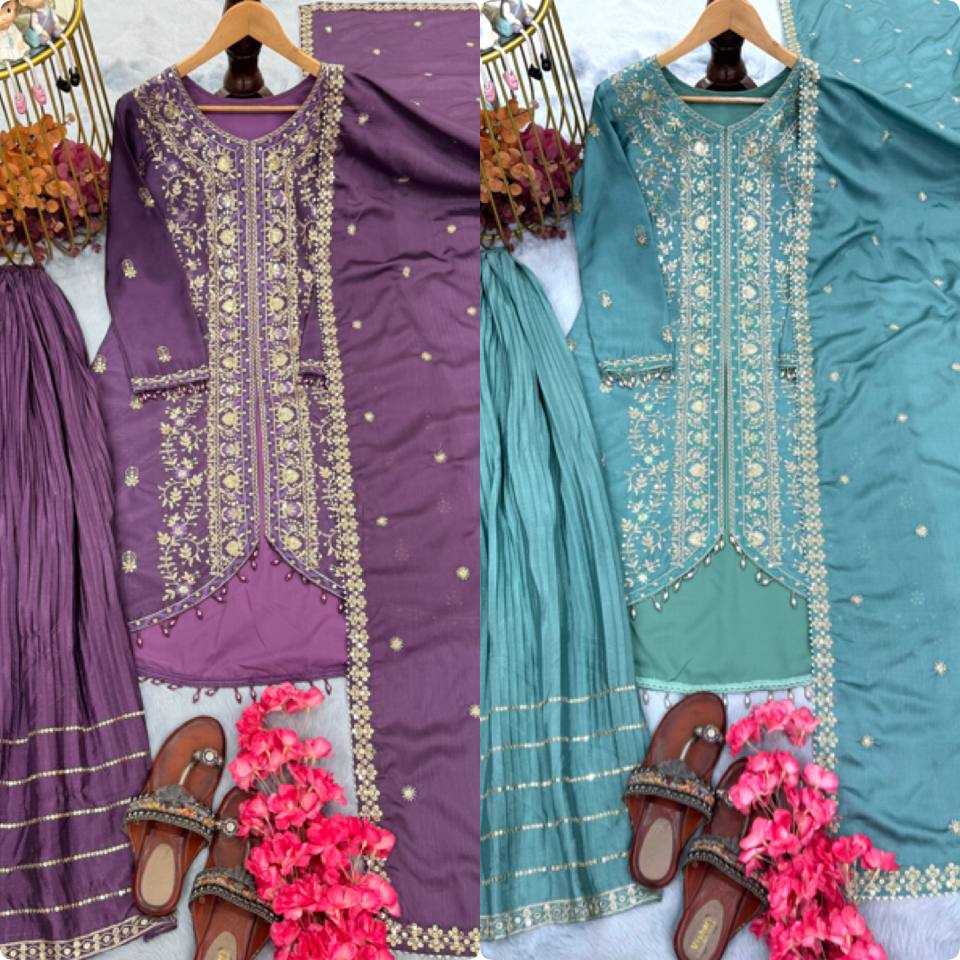 Ynf Chinon Silk KESH141 1095 Suits & Dresses Wholesale Palazzo Suit Wedding Suits Designer Suits Manufacturer