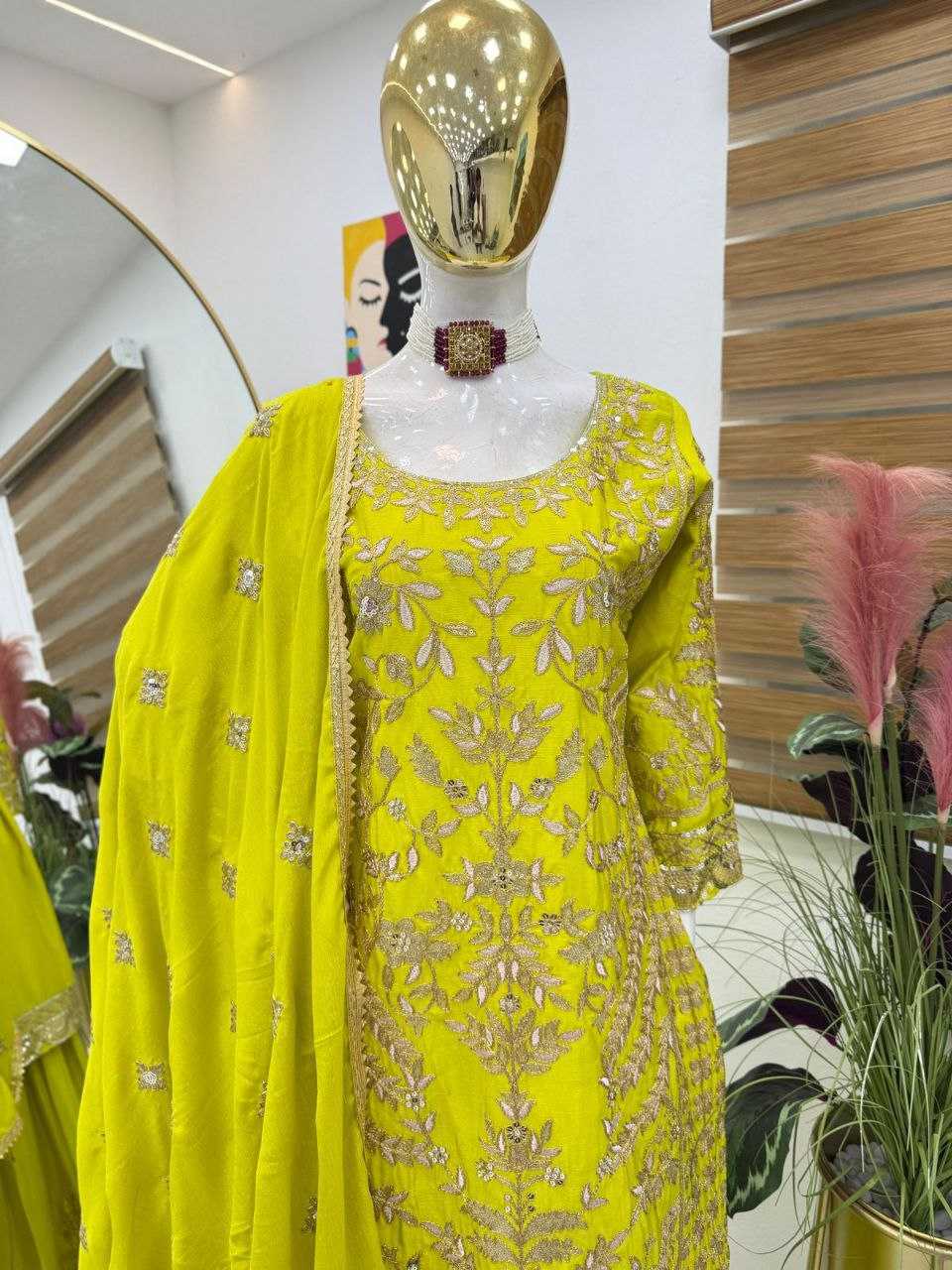 Ynf Chinon Silk KESH158 10091 Suits & Dresses Wedding Collections Festive Collections Wholesale Sharara Salwar Suits Embroidery Suits Ladies Silk Suit Manufacturer