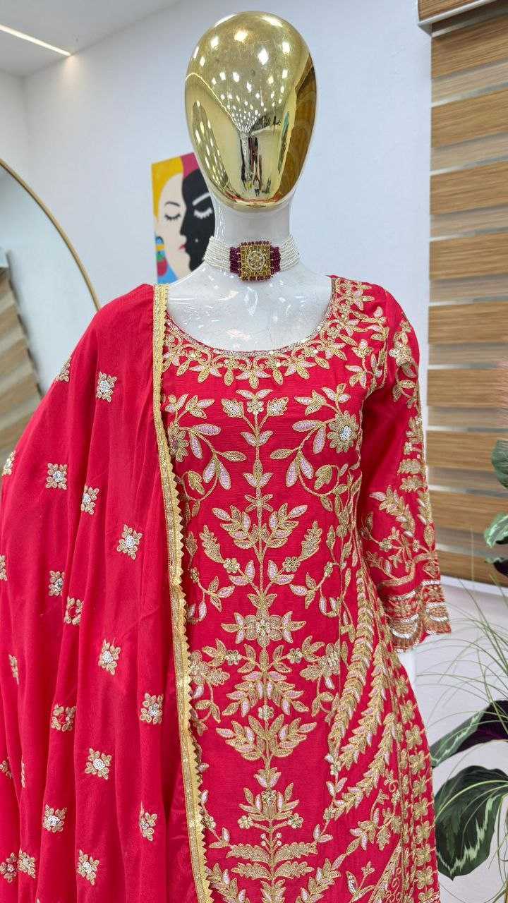 Ynf Chinon Silk KESH158 10091 Suits & Dresses Wedding Collections Festive Collections Wholesale Sharara Salwar Suits Embroidery Suits Ladies Silk Suit Manufacturer