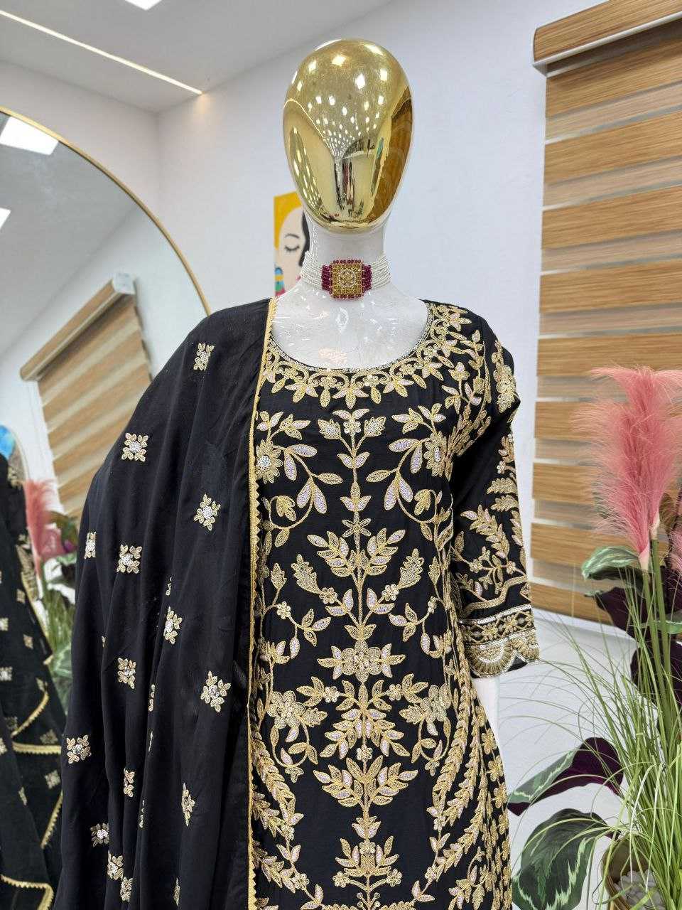 Ynf Chinon Silk KESH158 10091 Suits & Dresses Wedding Collections Festive Collections Wholesale Sharara Salwar Suits Embroidery Suits Ladies Silk Suit Manufacturer