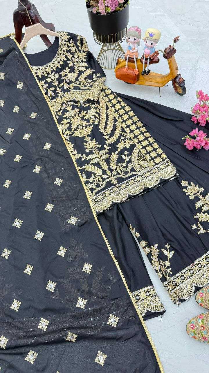 Ynf Chinon Silk KESH158 10091 Suits & Dresses Wedding Collections Festive Collections Wholesale Sharara Salwar Suits Embroidery Suits Ladies Silk Suit Manufacturer