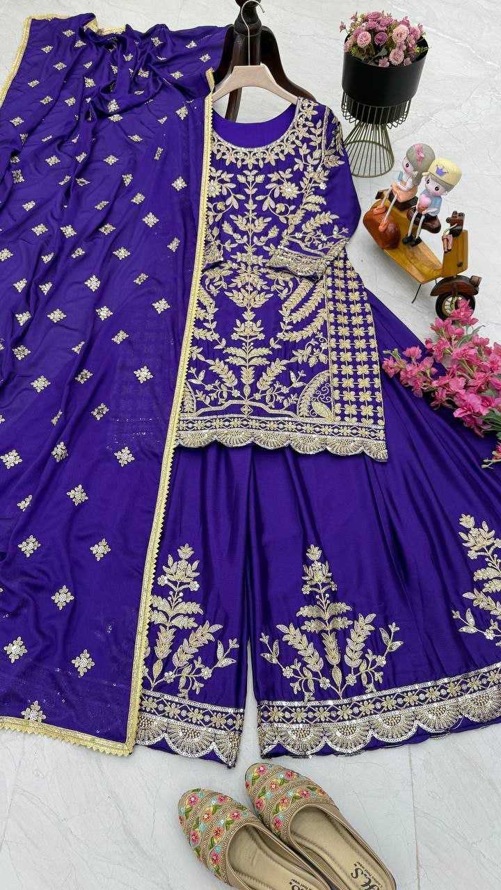 Ynf Chinon Silk KESH158 10091 Suits & Dresses Wedding Collections Festive Collections Wholesale Sharara Salwar Suits Embroidery Suits Ladies Silk Suit Manufacturer