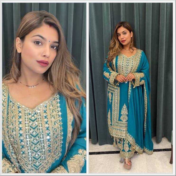 Ynf Chinon Silk KESH158 10092 Suits & Dresses Wedding Collections Festive Collections Wholesale Embroidery Suits Ladies Silk Suit Designer Suits Manufacturer