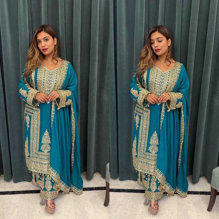 Ynf Chinon Silk KESH158 10092 Suits & Dresses Wedding Collections Festive Collections Wholesale Embroidery Suits Ladies Silk Suit Designer Suits Manufacturer