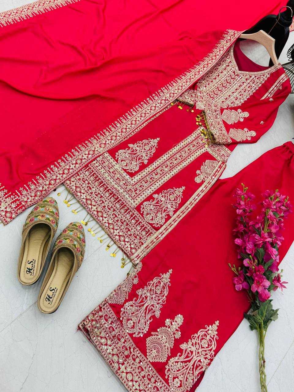 Ynf Chinon Silk KESH158 10092 Suits & Dresses Wedding Collections Festive Collections Wholesale Embroidery Suits Ladies Silk Suit Designer Suits Manufacturer