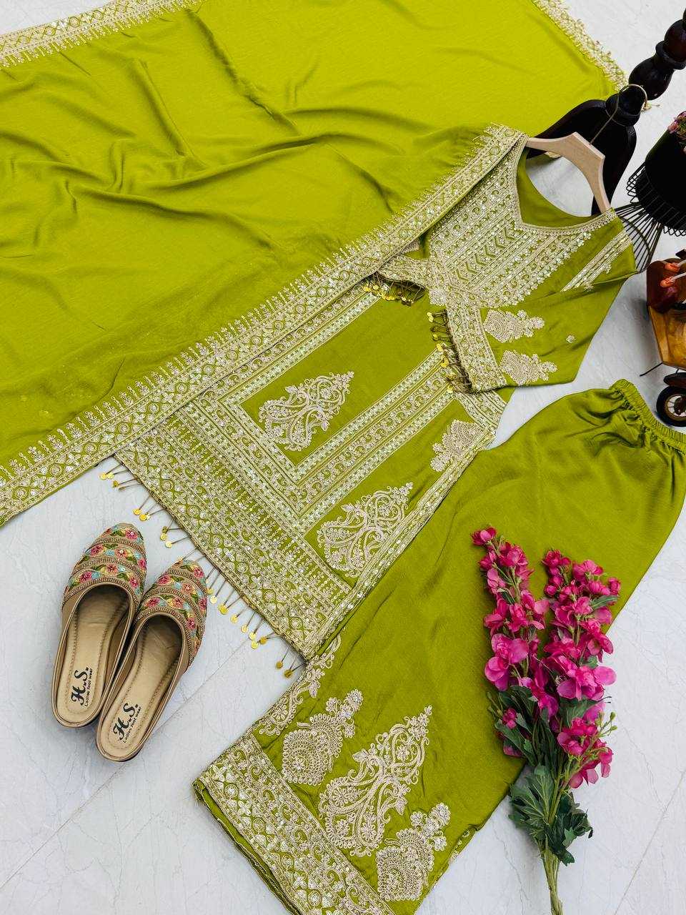 Ynf Chinon Silk KESH158 10092 Suits & Dresses Wedding Collections Festive Collections Wholesale Embroidery Suits Ladies Silk Suit Designer Suits Manufacturer