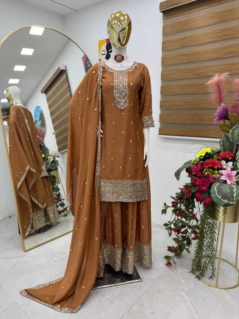 Ynf Chinon Silk KESH158 6003 Suits & Dresses Wedding Collections Festive Collections Wholesale Palazzo Suit Ladies Silk Suit Party wear suits Manufacturer