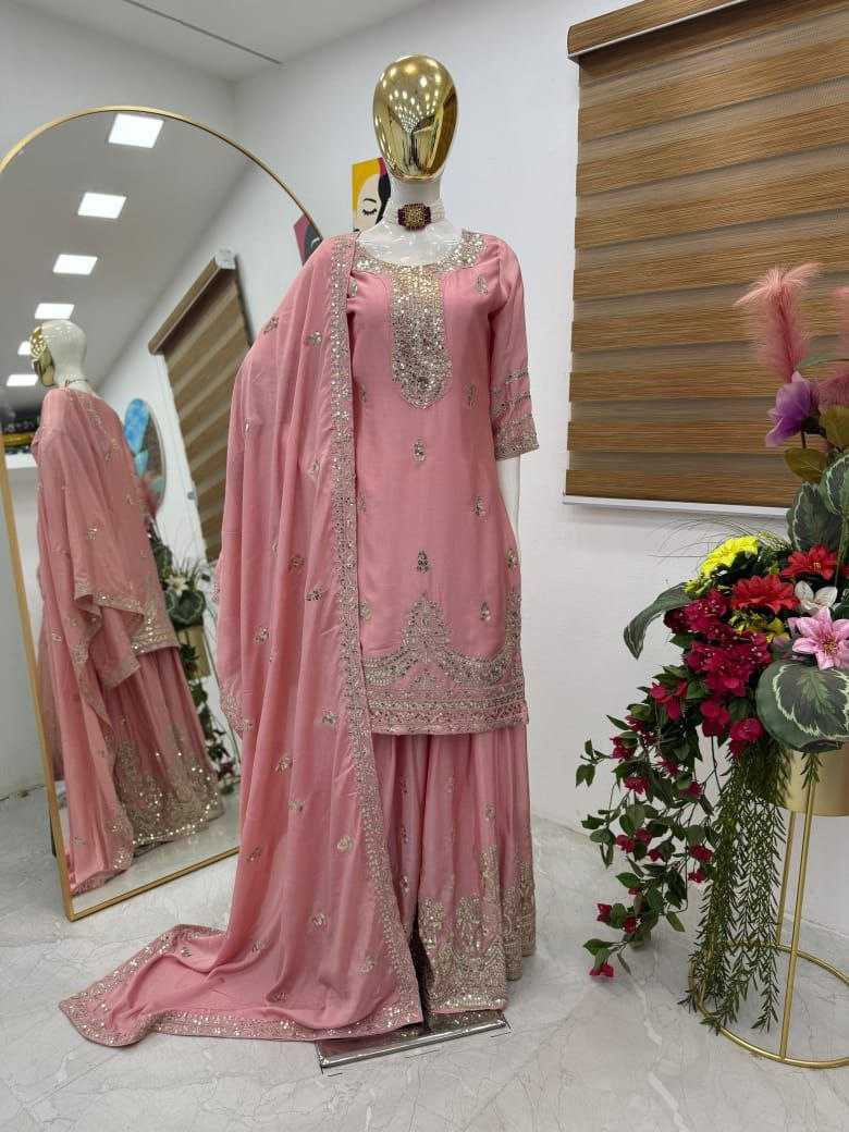 Ynf Chinon Silk KESH158 6003 Suits & Dresses Wedding Collections Festive Collections Wholesale Palazzo Suit Ladies Silk Suit Party wear suits Manufacturer