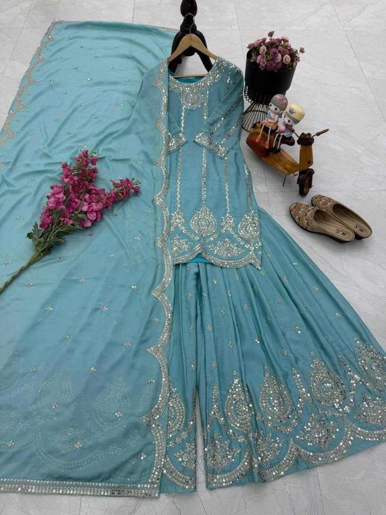 Ynf Chinon Silk KESH158 6003 Suits & Dresses Wedding Collections Festive Collections Wholesale Palazzo Suit Ladies Silk Suit Party wear suits Manufacturer