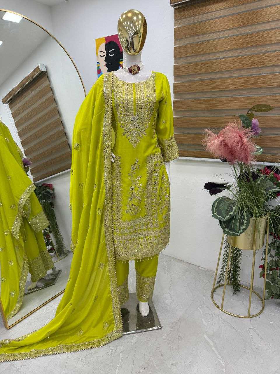 Ynf Chinon Silk KESH158 8996 Suits & Dresses Wedding Collections Festive Collections Wholesale Ladies Silk Suit Designer Suits Wedding Outfits Manufacturer