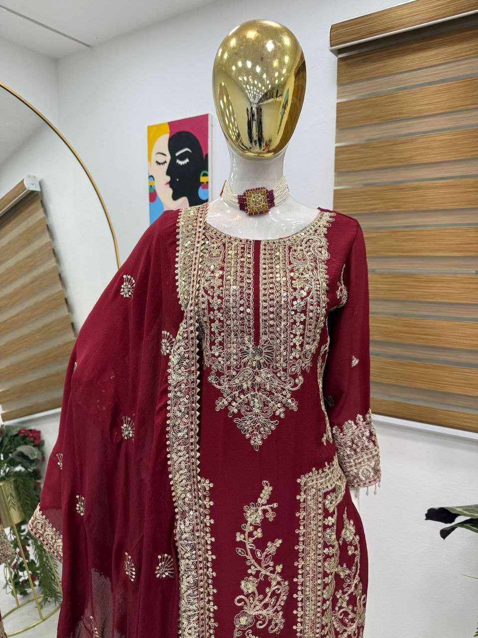 Ynf Chinon Silk KESH158 8996 Suits & Dresses Wedding Collections Festive Collections Wholesale Ladies Silk Suit Designer Suits Wedding Outfits Manufacturer