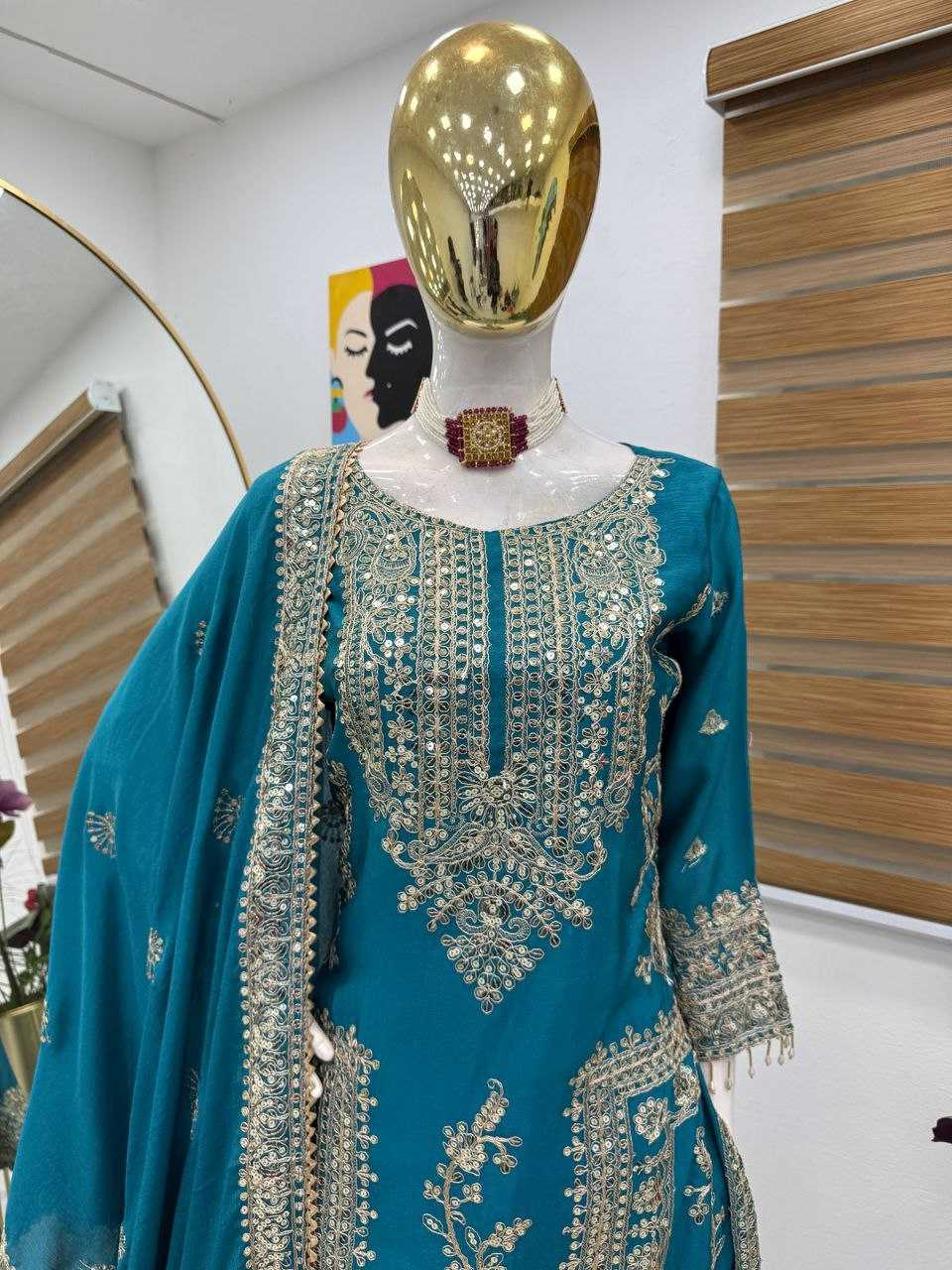 Ynf Chinon Silk KESH158 8996 Suits & Dresses Wedding Collections Festive Collections Wholesale Ladies Silk Suit Designer Suits Wedding Outfits Manufacturer