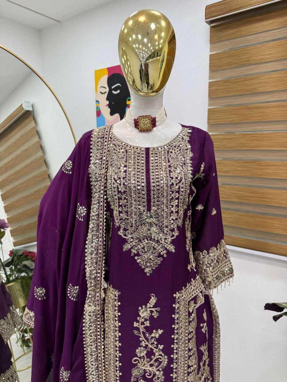 Ynf Chinon Silk KESH158 8996 Suits & Dresses Wedding Collections Festive Collections Wholesale Ladies Silk Suit Designer Suits Wedding Outfits Manufacturer