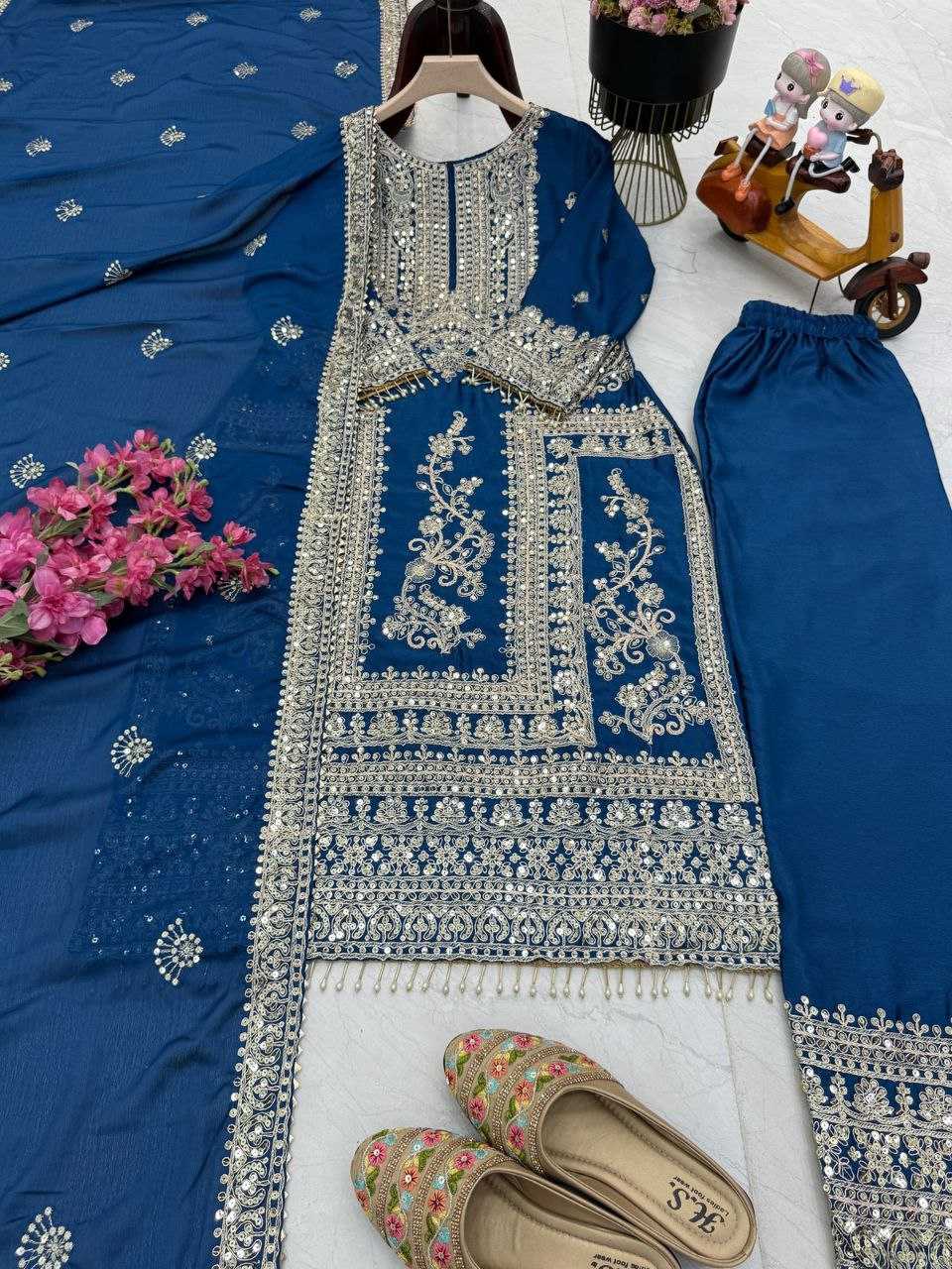 Ynf Chinon Silk KESH158 8996 Suits & Dresses Wedding Collections Festive Collections Wholesale Ladies Silk Suit Designer Suits Wedding Outfits Manufacturer