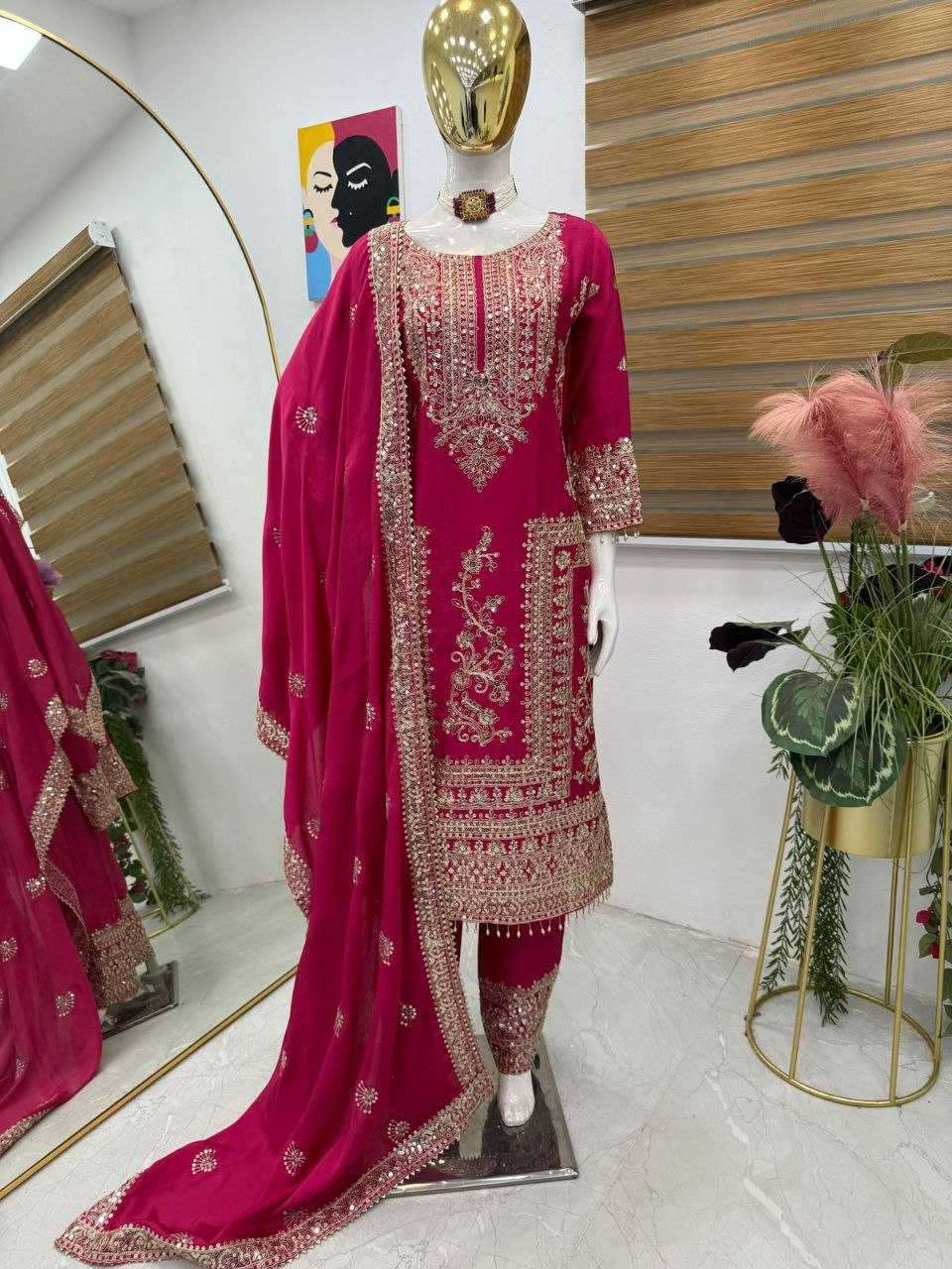 Ynf Chinon Silk KESH158 8996 Suits & Dresses Wedding Collections Festive Collections Wholesale Ladies Silk Suit Designer Suits Wedding Outfits Manufacturer