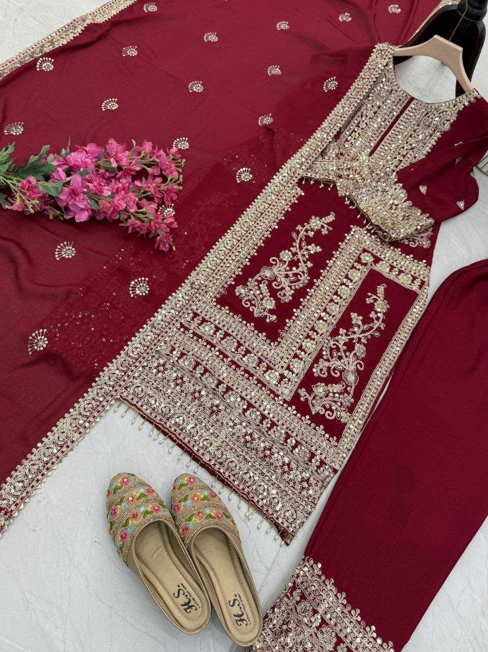 Ynf Chinon Silk KESH158 8996 Suits & Dresses Wedding Collections Festive Collections Wholesale Ladies Silk Suit Designer Suits Wedding Outfits Manufacturer