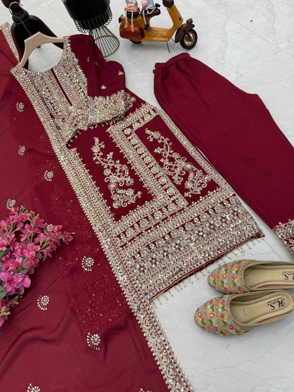 Ynf Chinon Silk KESH158 8996 Suits & Dresses Wedding Collections Festive Collections Wholesale Ladies Silk Suit Designer Suits Wedding Outfits Manufacturer
