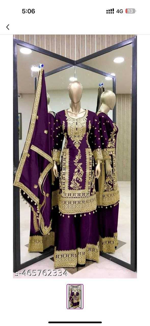 Ynf Chinon Silk KESH158 8996 Suits & Dresses Wedding Collections Festive Collections Wholesale Ladies Silk Suit Designer Suits Wedding Outfits Manufacturer