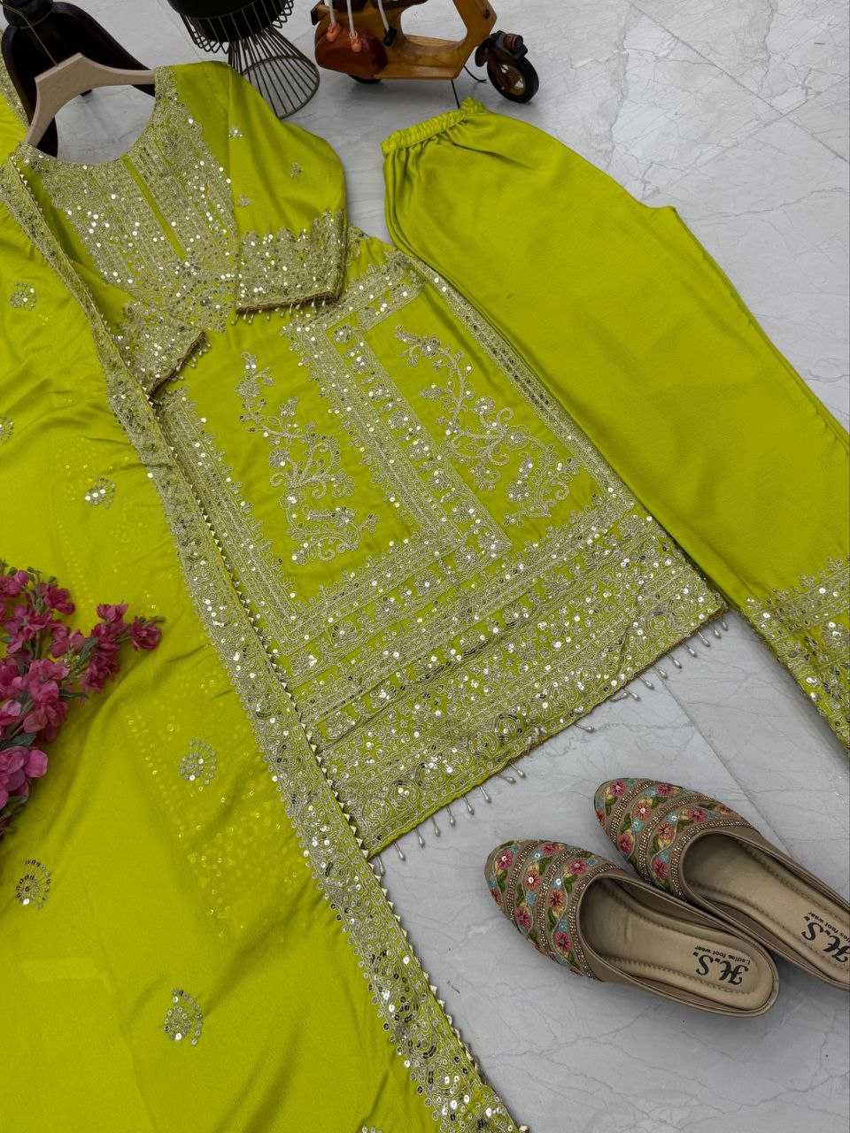 Ynf Chinon Silk KESH158 8996 Suits & Dresses Wedding Collections Festive Collections Wholesale Ladies Silk Suit Designer Suits Wedding Outfits Manufacturer
