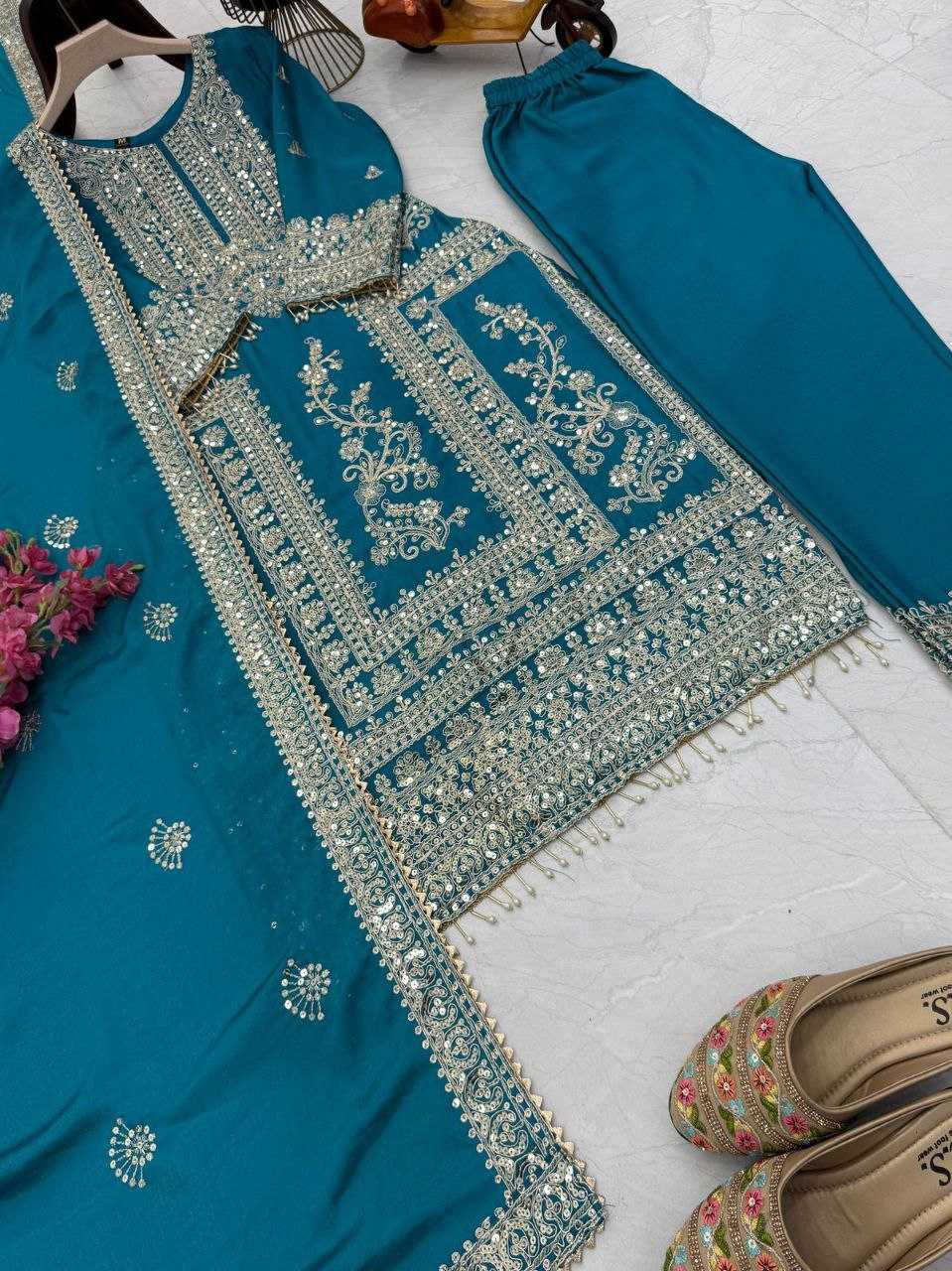 Ynf Chinon Silk KESH158 8996 Suits & Dresses Wedding Collections Festive Collections Wholesale Ladies Silk Suit Designer Suits Wedding Outfits Manufacturer
