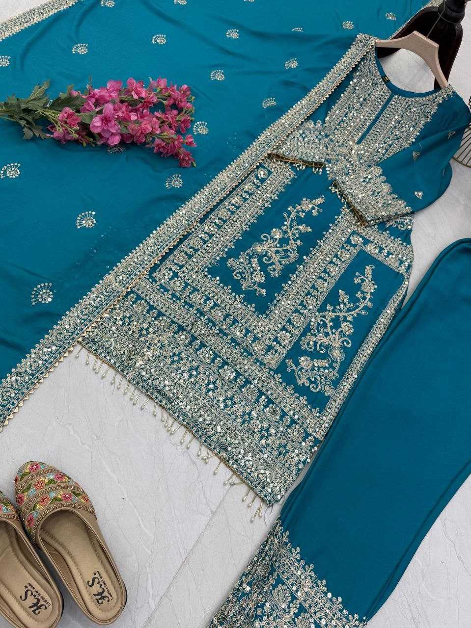 Ynf Chinon Silk KESH158 8996 Suits & Dresses Wedding Collections Festive Collections Wholesale Ladies Silk Suit Designer Suits Wedding Outfits Manufacturer