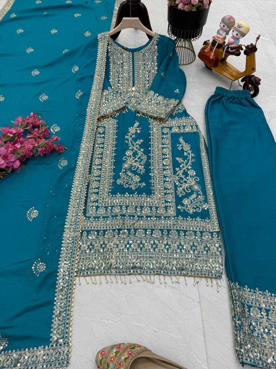 Ynf Chinon Silk KESH158 8996 Suits & Dresses Wedding Collections Festive Collections Wholesale Ladies Silk Suit Designer Suits Wedding Outfits Manufacturer