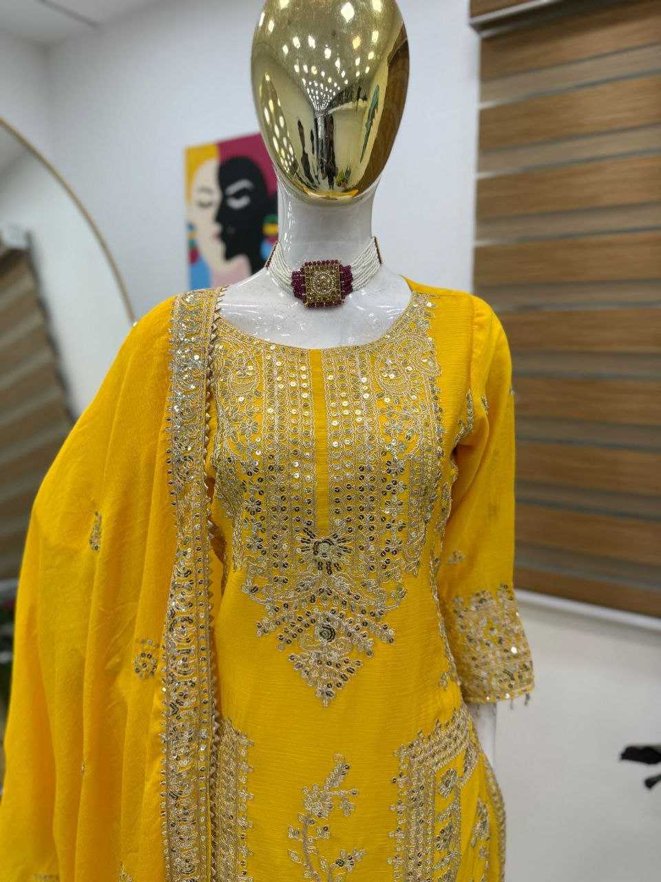 Ynf Chinon Silk KESH158 8996 Suits & Dresses Wedding Collections Festive Collections Wholesale Ladies Silk Suit Designer Suits Wedding Outfits Manufacturer