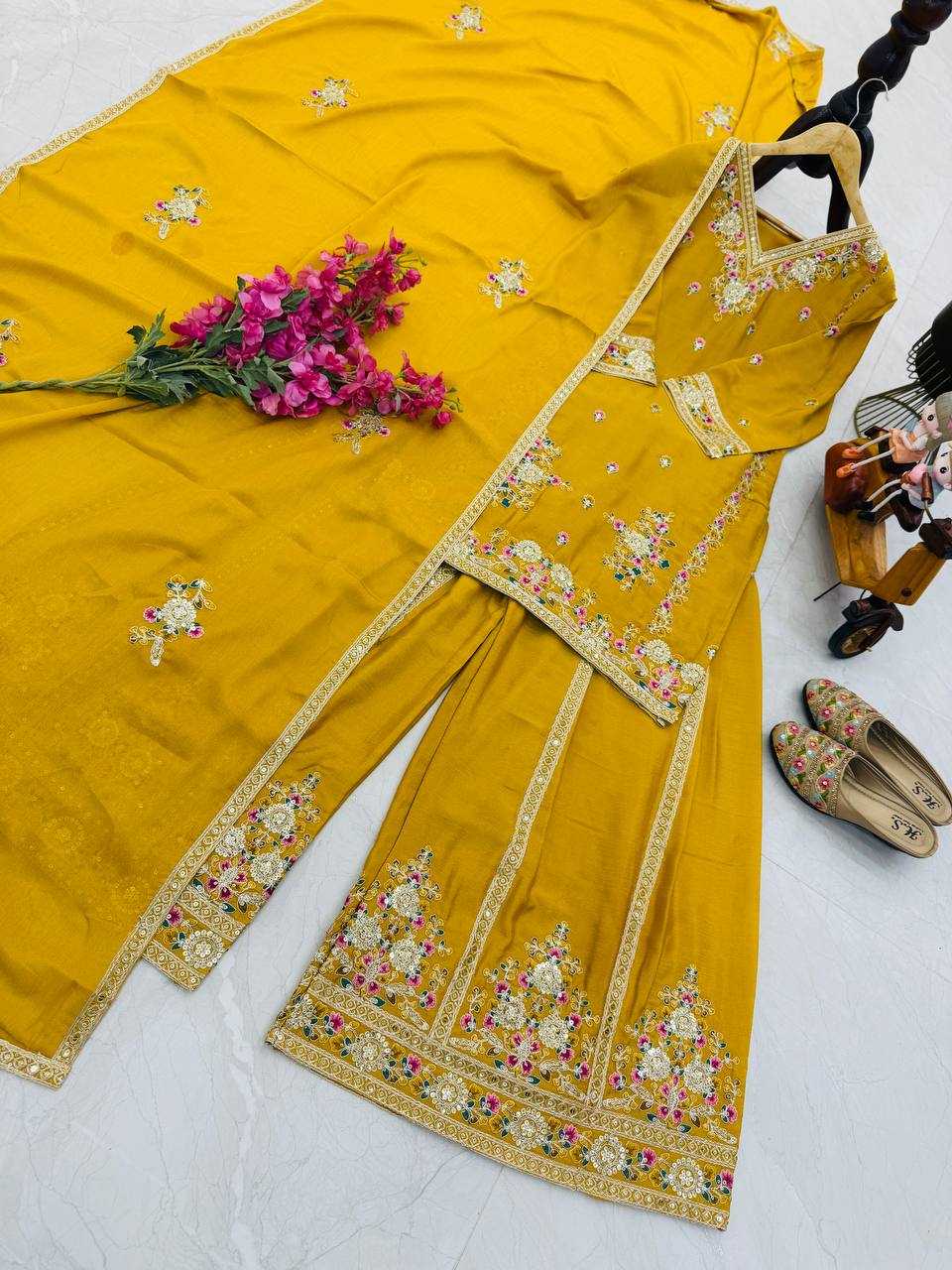 Ynf Chinon Silk KESH158 9026 Suits & Dresses Wedding Collections Festive Collections Wholesale Sharara Salwar Suits Ladies Silk Suit Wedding Outfits Manufacturer