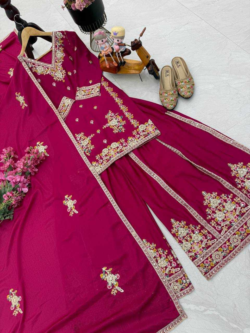Ynf Chinon Silk KESH158 9026 Suits & Dresses Wedding Collections Festive Collections Wholesale Sharara Salwar Suits Ladies Silk Suit Wedding Outfits Manufacturer