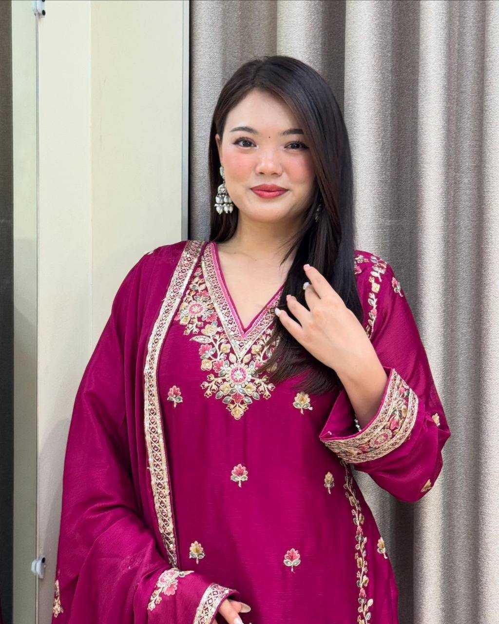 Ynf Chinon Silk KESH158 9026 Suits & Dresses Wedding Collections Festive Collections Wholesale Sharara Salwar Suits Ladies Silk Suit Wedding Outfits Manufacturer