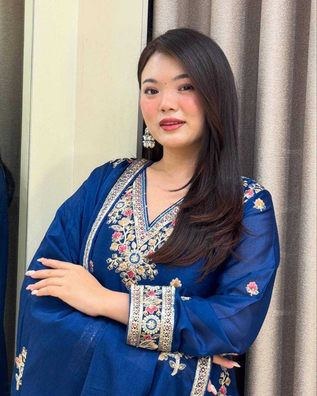 Ynf Chinon Silk KESH158 9026 Suits & Dresses Wedding Collections Festive Collections Wholesale Sharara Salwar Suits Ladies Silk Suit Wedding Outfits Manufacturer
