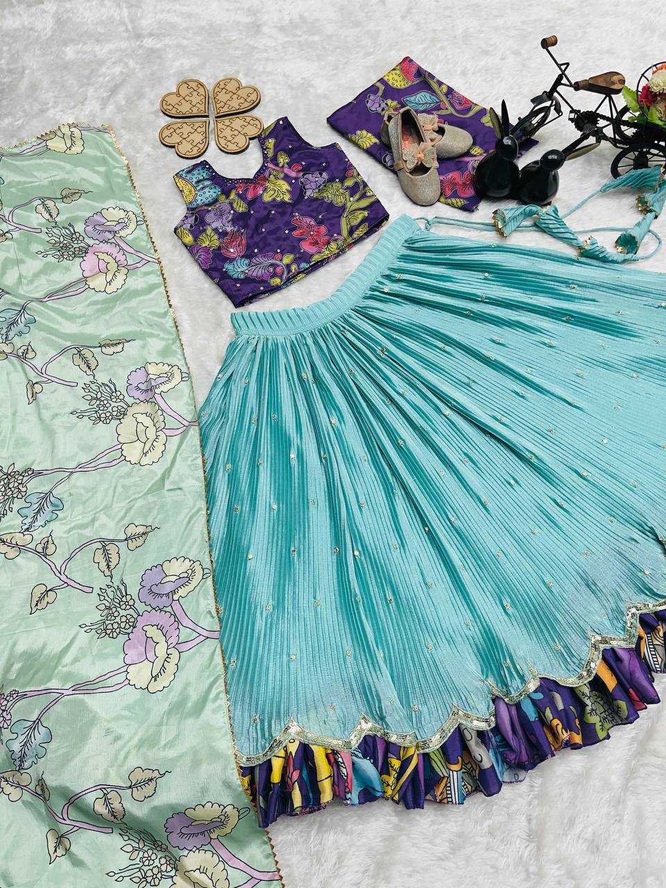 Ynf Chinon Silk KESH415 215 Kids Wear Wholesale Kids Lehenga Embroidered Frock Kids Ghagra Choli Manufacturer