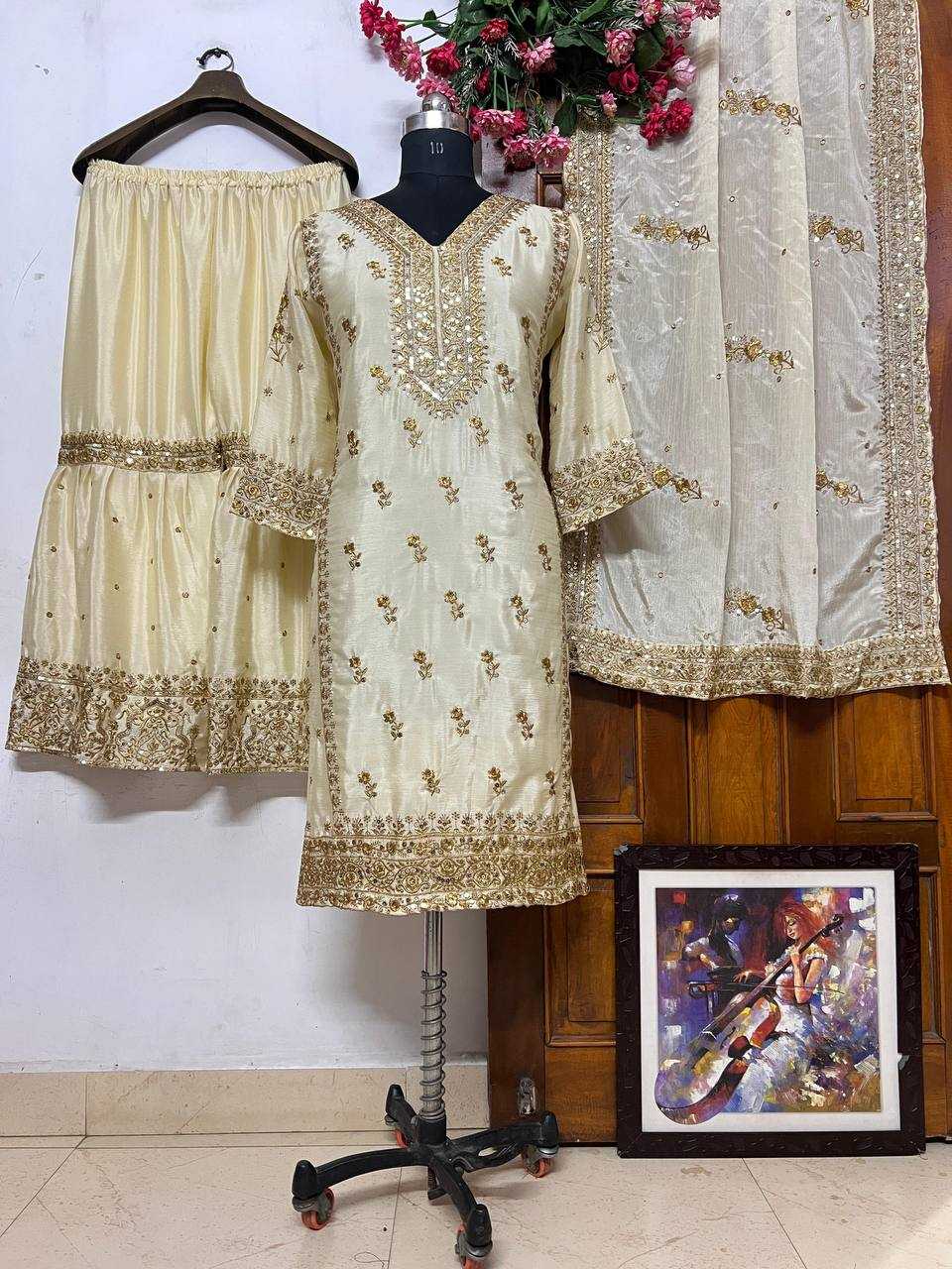 Ynf Chinon Silk KESH492 1228 Suits & Dresses Islamic Clothing Wholesale Sharara Salwar Suits Pakistani Suits Manufacturer