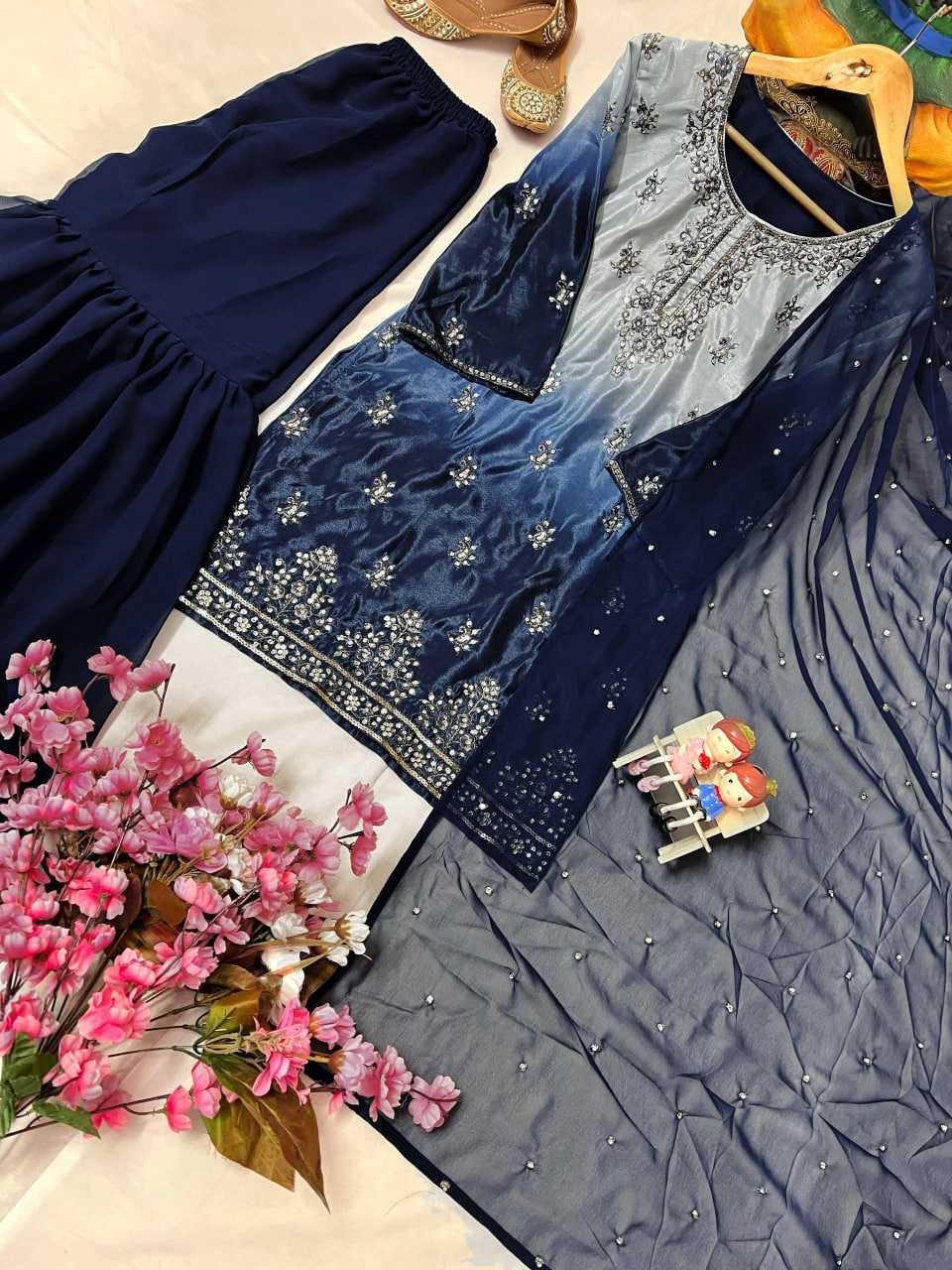 Ynf Chinon Silk KESH492 1370 Suits & Dresses Wedding Collections Festive Collections Wholesale Sharara Salwar Suits Printed Suits Ladies Silk Suit Manufacturer