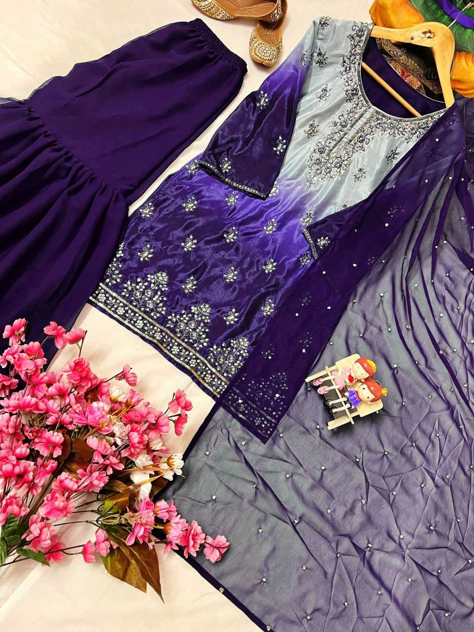 Ynf Chinon Silk KESH492 1370 Suits & Dresses Wedding Collections Festive Collections Wholesale Sharara Salwar Suits Printed Suits Ladies Silk Suit Manufacturer