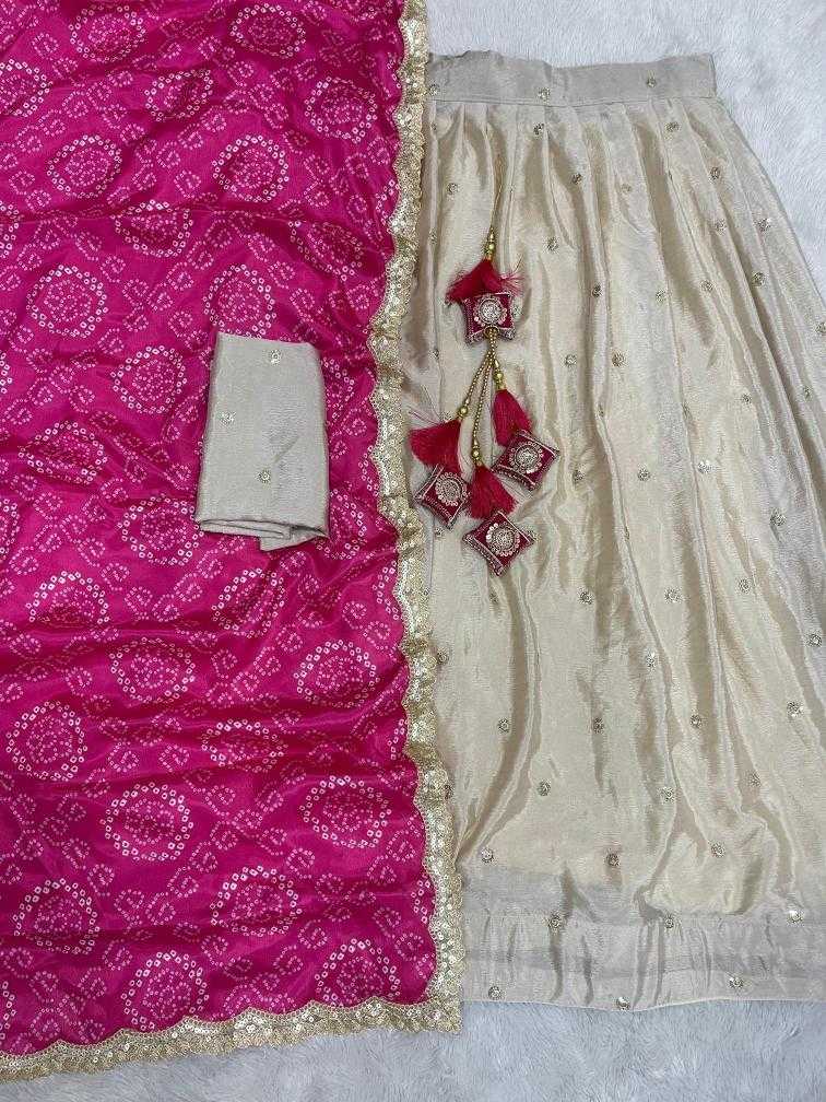 Ynf Chinon Silk KESH493 104 Lehengas Festive Collections Wholesale Embroidered Lehenga Thread Work Lehenga Onam Collections Manufacturer