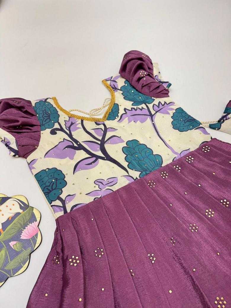 Ynf Chinon Silk KESH493 Arco Kids Wear Wholesale Kids Gown Kids Ethnic Gowns Manufacturer
