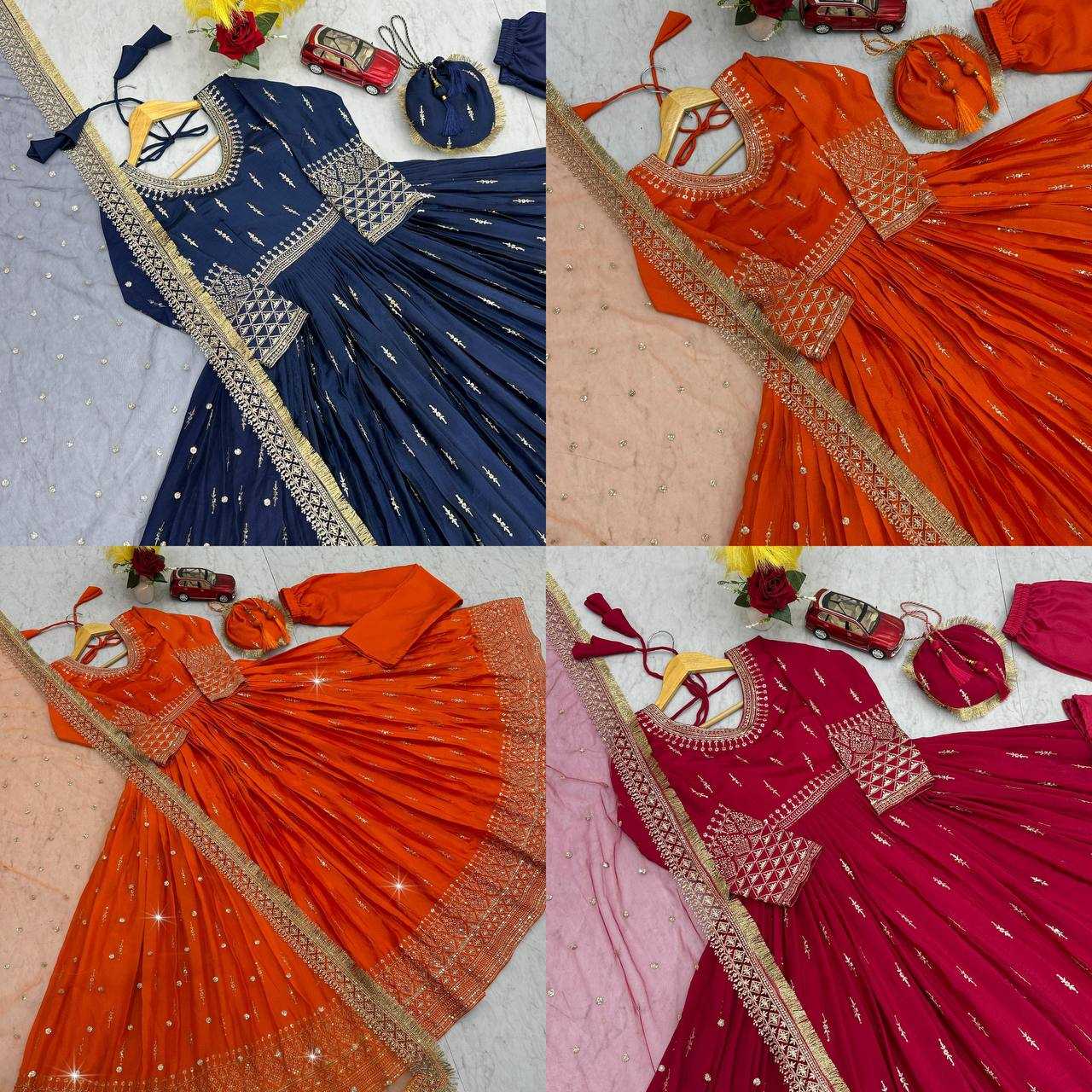 Ynf Chinon Silk KESH496 039 Gowns Wedding Collections Wholesale Party Wear Gowns Designer Gowns Sangeet Outfits Manufacturer