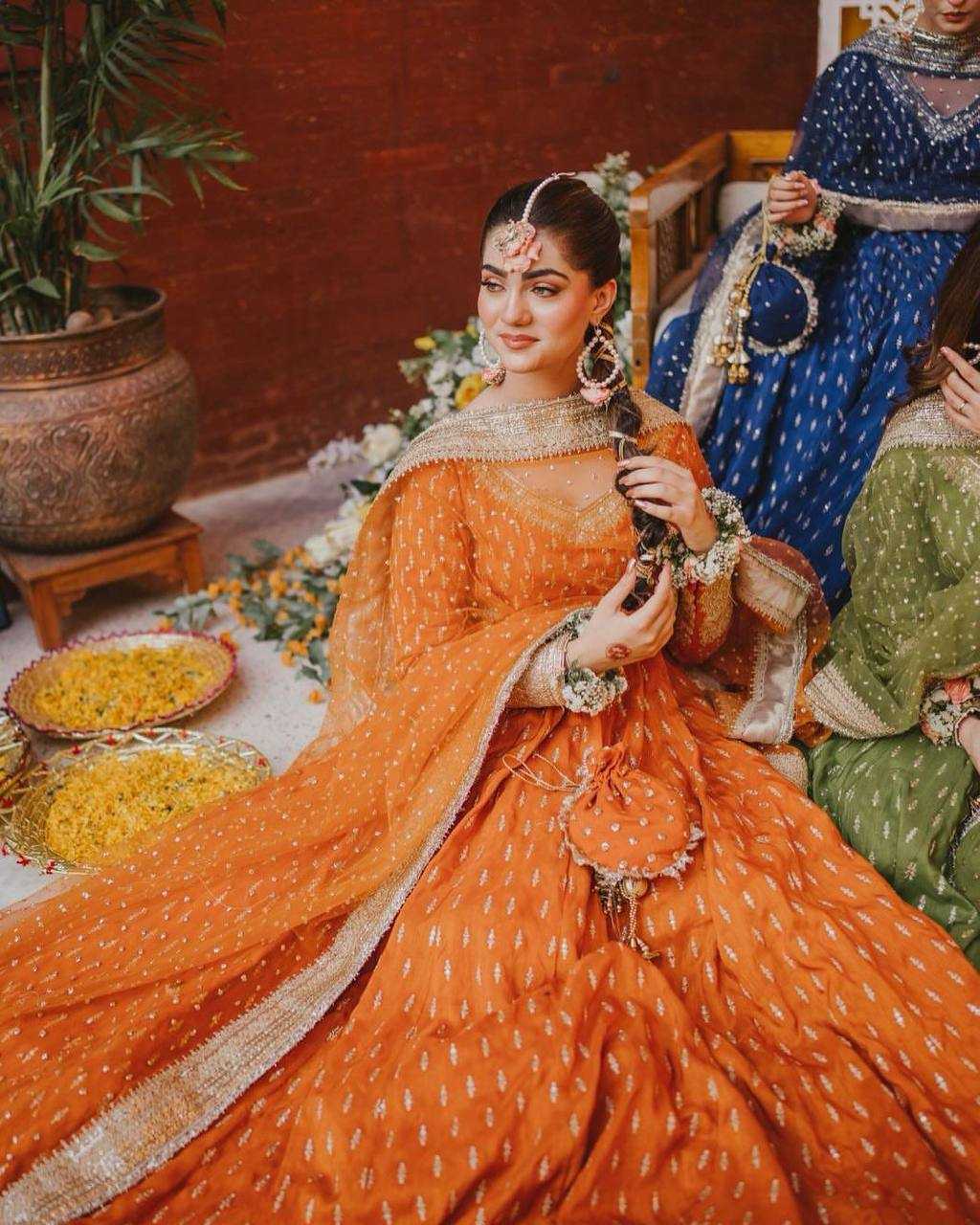 Ynf Chinon Silk KESH496 039 Gowns Wedding Collections Wholesale Party Wear Gowns Designer Gowns Sangeet Outfits Manufacturer