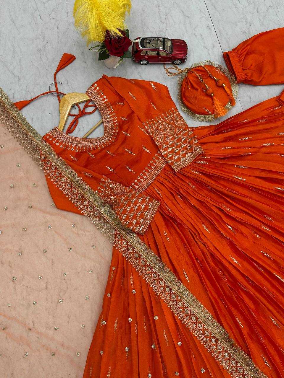 Ynf Chinon Silk KESH496 039 Gowns Wedding Collections Wholesale Party Wear Gowns Designer Gowns Sangeet Outfits Manufacturer