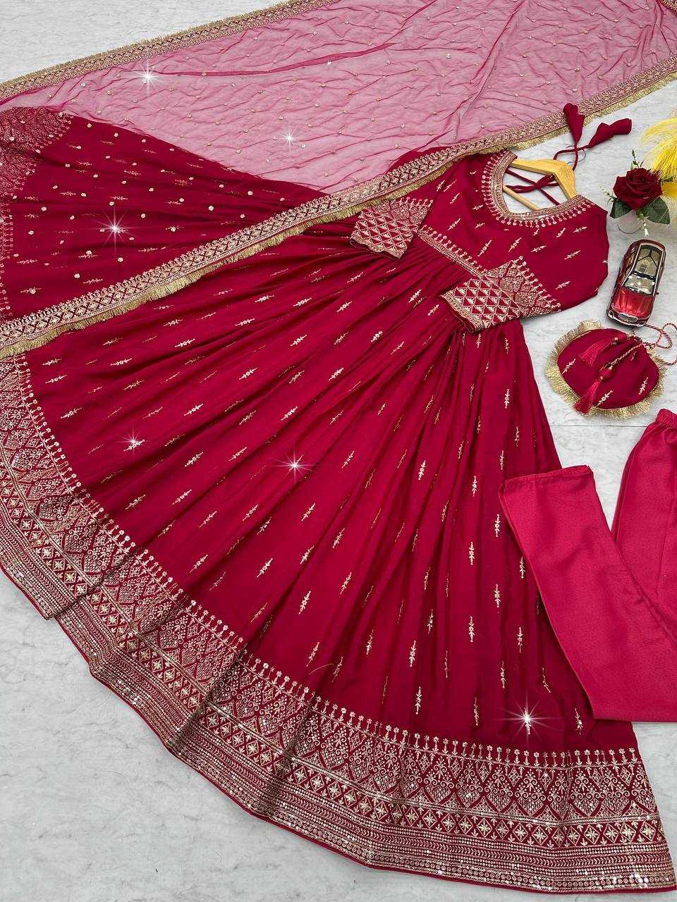 Ynf Chinon Silk KESH496 039 Gowns Wedding Collections Wholesale Party Wear Gowns Designer Gowns Sangeet Outfits Manufacturer
